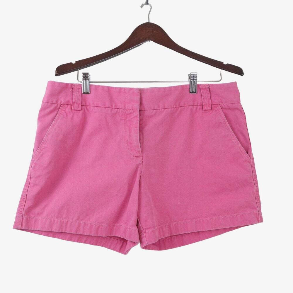J Crew Size 12 City Fit Classic Chino Shorts 100% Cotton Twill Pink